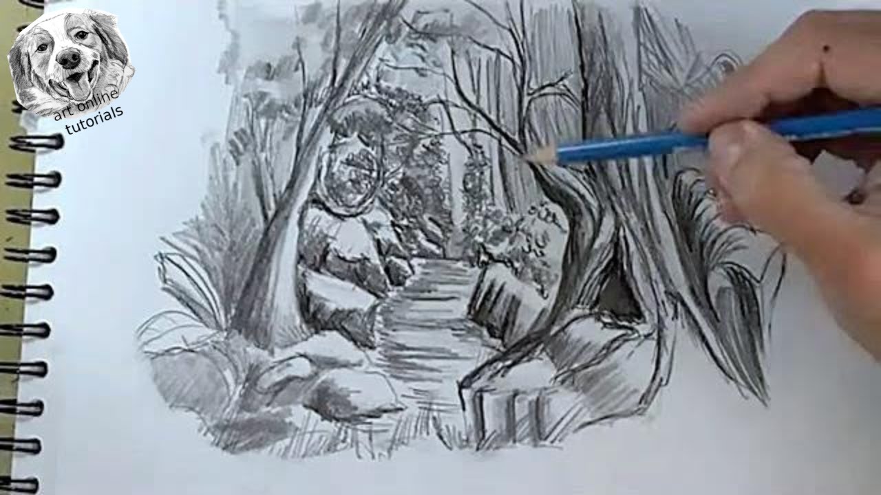 Fantasy Landscape Drawing