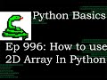 Python Basics Tutorial How to Think About a 2D Array in Python