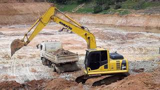 รีวิว komatsu   pc160-8 lc excavator  and dump truck ขุดสระ 9 ไร่ คึบหน้าไปเยอะแล้วครับ EP.1249