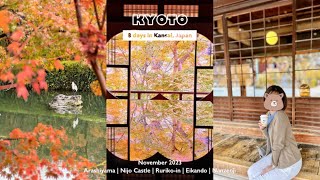 VLOG | Autumn colours of Kyoto 🍁 Arashiyama, Ruriko-in, Eikando, Nanzenji | Nov 2023