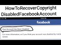 How To Recover Copyright Infringement Disabled Facebook Account