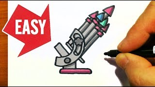 how to draw fortnite gun weapon new bottle rockets launcher item easy cute drawing - easy to draw fortnite guns