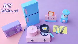 DIY Homemade toy Kitchen set for kids  / How to make kitchen set | Paper kitchen set Crafts - DIY