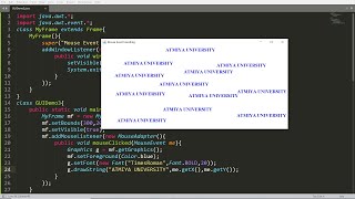 Java GUI - Display message on Mouse Click - Mouse Event and Mouse Listener