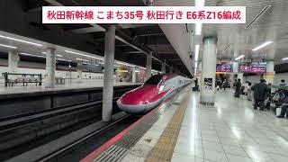 秋田新幹線 こまち35号 秋田行き E6系Z16編成と東北新幹線 はやぶさ35号 新青森行き E5系U40編成 2024.12.07