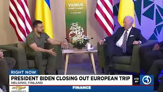 President Biden wraps up NATO summit, European trip