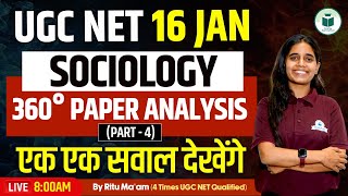 UGC NET  16 JAN Sociology | Paper Analysis | Part-4 | CivilsTap Teaching Exam | By Ritu Ma'am