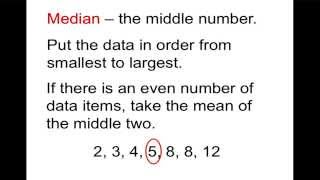 Mean, Median, Mode and Range