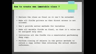 Java Interview Question #3: How to create your own immutable class in java ?