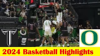 Troy vs Oregon Basketball Game Highlights 11 17 2024