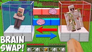 What if YOU SWAP THE BRAINS OF VILLAGER AND GOLEM in Minecraft ? BRAIN EXCHANGE !