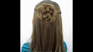 Braided Pull Back \u0026 Flower Bun Tutorial | BabesInHairland.com