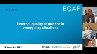 2020 EQAF Session #3: External quality assurance in emergency situations