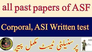 asf past papers/corporal,asi written test    personality test paper