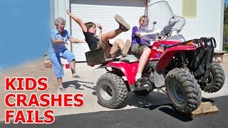 Kids' crashes on Mini Quad (ATV) 2017