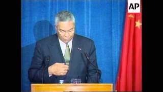 Powell meets PM and President in Beijing \u0026 presser.