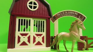 EQUESTRIAN CENTER Blue Ribbon Horse Club Riding Center with Accessories Unboxing