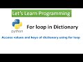 Python || Accessing items/values/keys of a dictionary using for loop