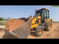 jcb 3dx 205 excavator case roler and truck working for road and bridge making in railway station