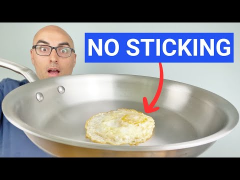 Why do eggs stick to stainless steel pan?
