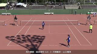 2024年 全日本ジュニアソフトテニス選手権大会 女子U-17 ダブルス 準々決勝 浅井優里・起田亜旺(植田中学校) 対 天間麗奈・山口優菜(東北高校・宮崎商業高校)