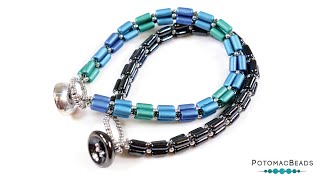 Tubelet Trio Bracelet - DIY Jewelry Making Tutorial by PotomacBeads