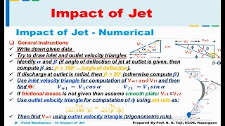 Numerical: Set 1 (Based on Moving Curved Vane) | Impact of Jet | Hydraulics and Fluid Mechanics