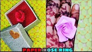 Beautiful paper rose ring || diy paper rose ring || paper craft ideas || #valentinesday