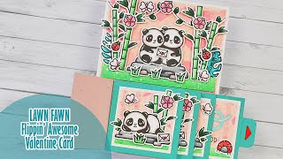 🐼 LAWN FAWN || Flippin' Awesome Valentine Card