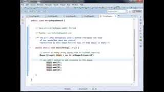 Java util ArrayDeque peek Method