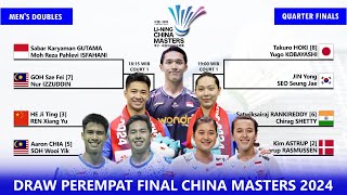 DRAW & JADWAL PEREMPAT FINAL CHINA MASTERS 2024 BESOK PUKUL 09:00 WIB LIVE BWF TV #chinamasters2024