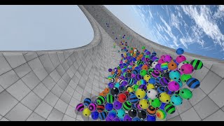 Don't Fall Off the Course 2 - The Half Pipe - Proliferation Survival Marble Race in Unity