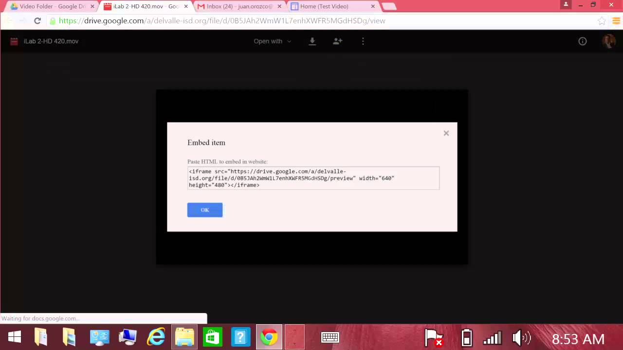 How To Embed Google Drive Video - YouTube