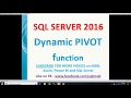 Dynamic Pivot function in sql server | sql dynamic pivot data