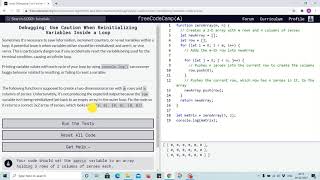 Tutorial 11- use caution when reinitializing variables inside loop - freecodecamp