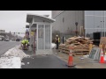 time lapse new a line large size bus stop shelter installed