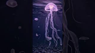 【AI映像】光るクラゲ──昼から夜に移り変わる幻想的な海の世界 #ai #shorts #Sora #jellyfish