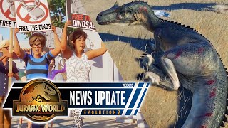 JWE2 NEWS | SCARS, GUEST PROTESTS \u0026 MAP SIZES | Jurassic World Evolution 2 news