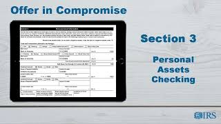 How to Complete Form 433-A (OIC) - Section 3 Personal Assets Checking