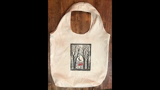 Lino Printing on Fabric Tote Demo