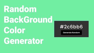Create a Random Background color Generator Using Html , Css & Js | #html #css