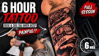 This Inner Bicep Tattoo Took 6 HOURS… PAINFUL!?