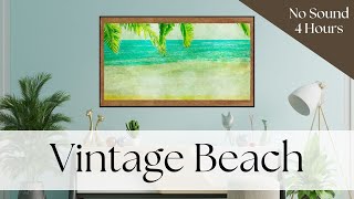 Vintage Beach Framed Art for TV - No Sound