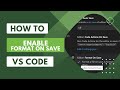 Auto Format on save|VS Code|IDE|Code Format|Settings