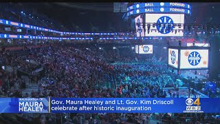 Healey, Driscoll celebrate inauguration with supporters at TD Garden
