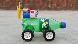 How To Make Bottle Mini Car Toy at home - Diy Air Powered Small car - Sanu Tech