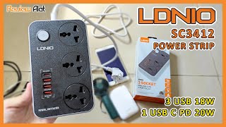 LDNIO SC3412 Power Strip Review with 3 USB Ports, 1 Type C PD and 3 Universal Sockets