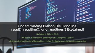 Understanding Python File Handling: read(), readline(), and readlines() Explained! - 040924A01