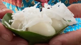 របៀបធ្វេីនំផ្លែអាយ Palm Sugar Glutenous rice ball dessert