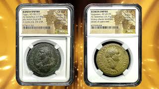 Roman Bronze Coins | Sestertius | Emperor Trajan | Emperor Vespasian